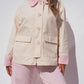 Love Laura Contrast Summer Jacket In Cream