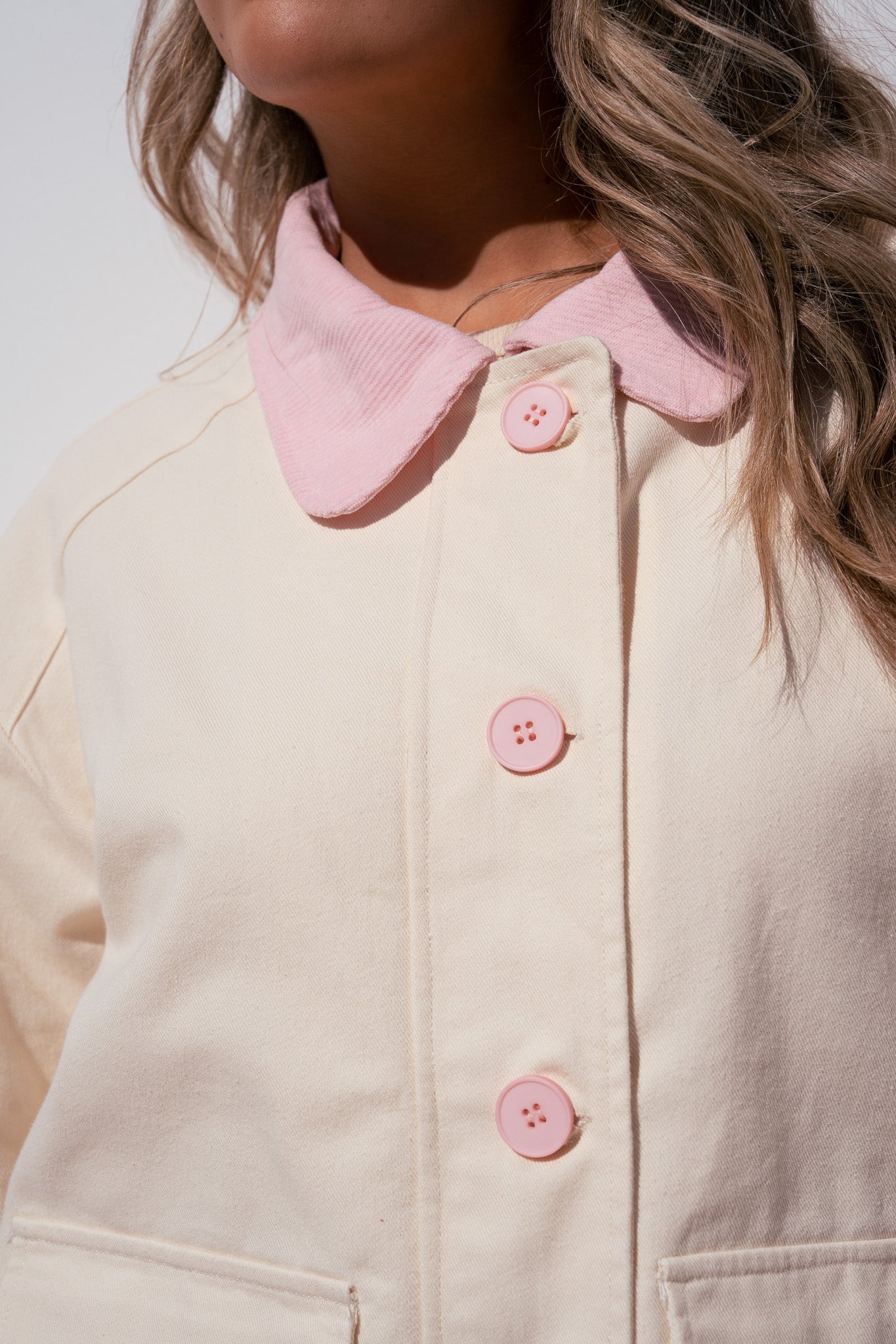 Love Laura Contrast Summer Jacket In Cream