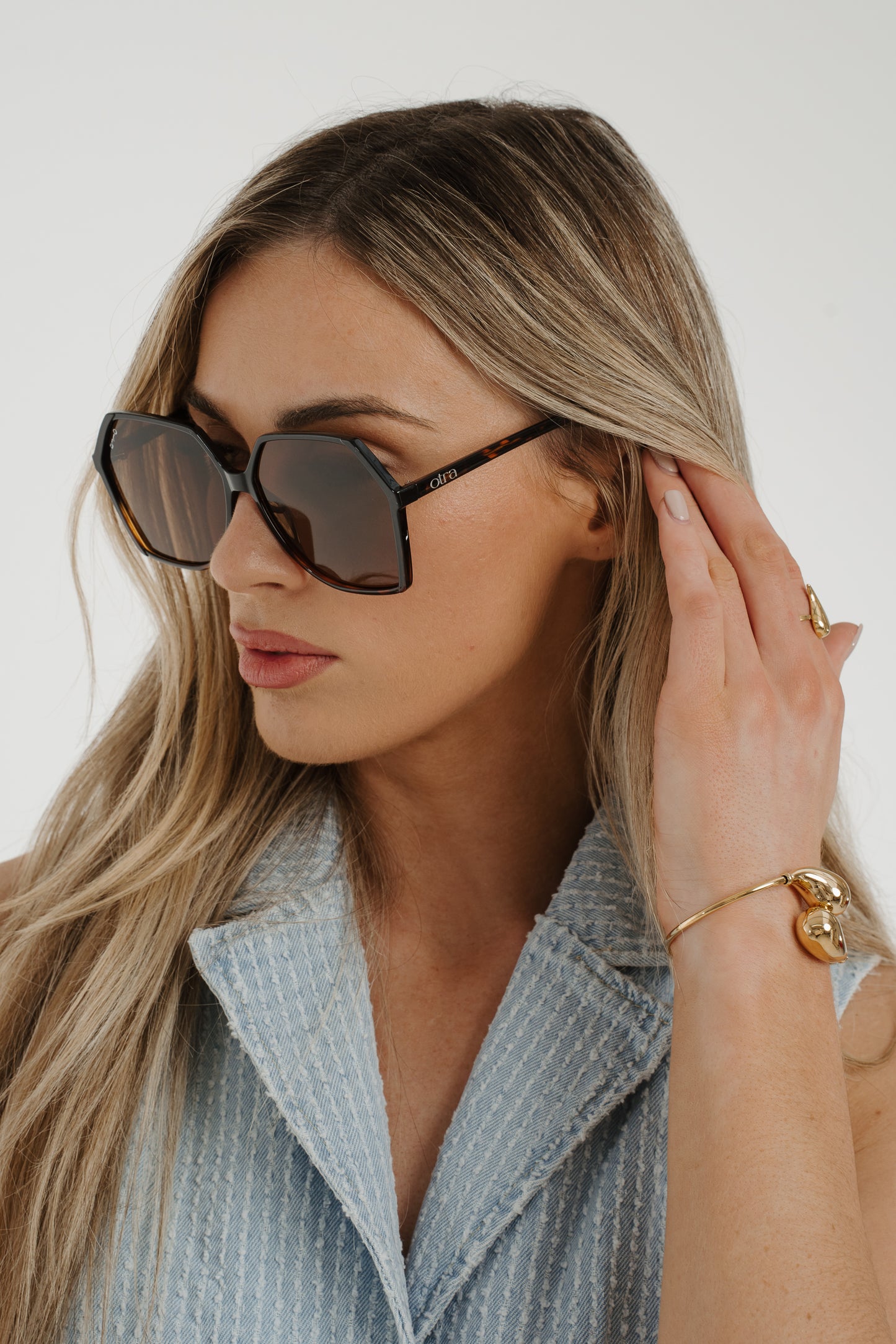 Olivia Hexagon Sunglasses In Brown