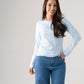 Love Laura Long Sleeve Ribbed Base Top In Blue