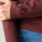 Love Laura Long Sleeve Ribbed Base Top In Burgundy