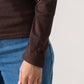 Love Laura Long Sleeve Ribbed Base Top In Chocolate
