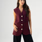 Love Laura Longline Waistcoat In Burgundy
