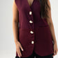 Love Laura Longline Waistcoat In Burgundy