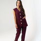 Love Laura Longline Waistcoat In Burgundy