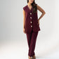 Love Laura Longline Waistcoat In Burgundy