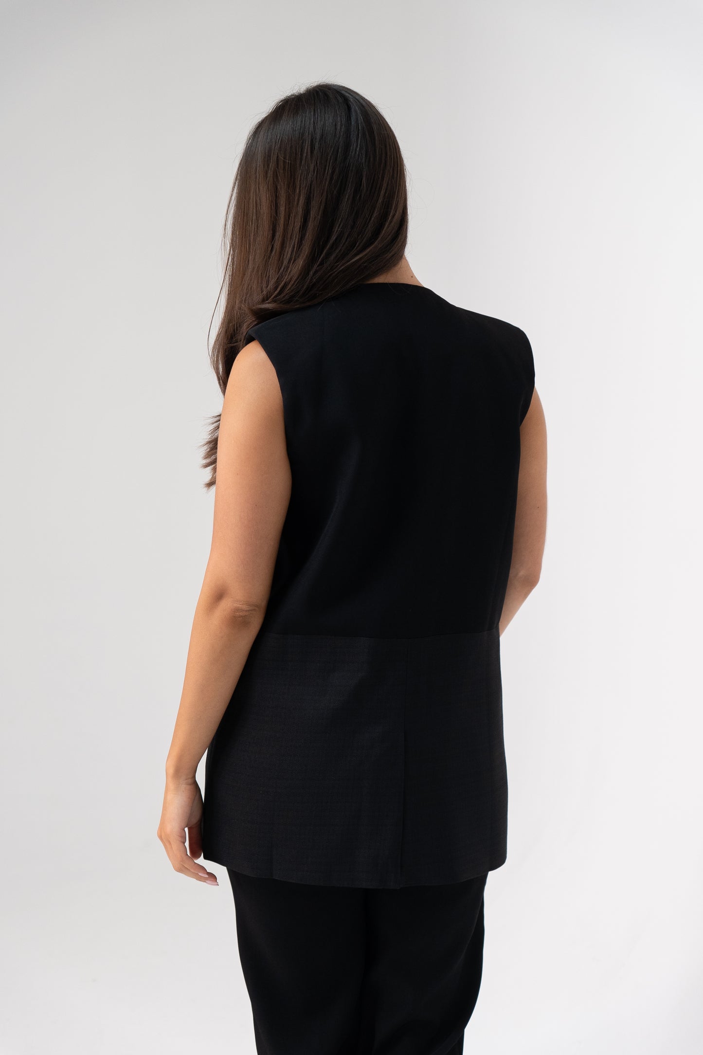 Love Laura Longline Waistcoat In Black