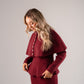 Love Laura Knit Cape With Pearls In Burgundy