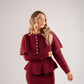 Love Laura Knit Peplum Top In Burgundy