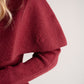 Love Laura Knit Cape With Pearls In Burgundy