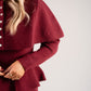 Love Laura Knit Cape With Pearls In Burgundy