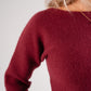 Love Laura Knit Peplum Top In Burgundy