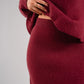 Love Laura Knit Midi Skirt In Burgundy