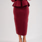 Love Laura Knit Midi Skirt In Burgundy