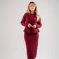 Love Laura Knit Midi Skirt In Burgundy