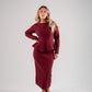Love Laura Knit Midi Skirt In Burgundy