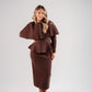 Love Laura Knit Cape With Pearls In Chocolate