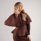 Love Laura Knit Cape With Pearls In Chocolate