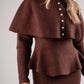 Love Laura Knit Cape With Pearls In Chocolate