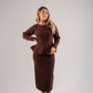 Love Laura Knit Midi Skirt In Chocolate