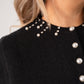 Love Laura Knit Cape With Pearls In Black