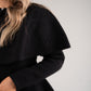Love Laura Knit Cape With Pearls In Black