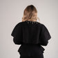 Love Laura Knit Cape With Pearls In Black