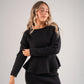 Love Laura Knit Peplum Top In Black