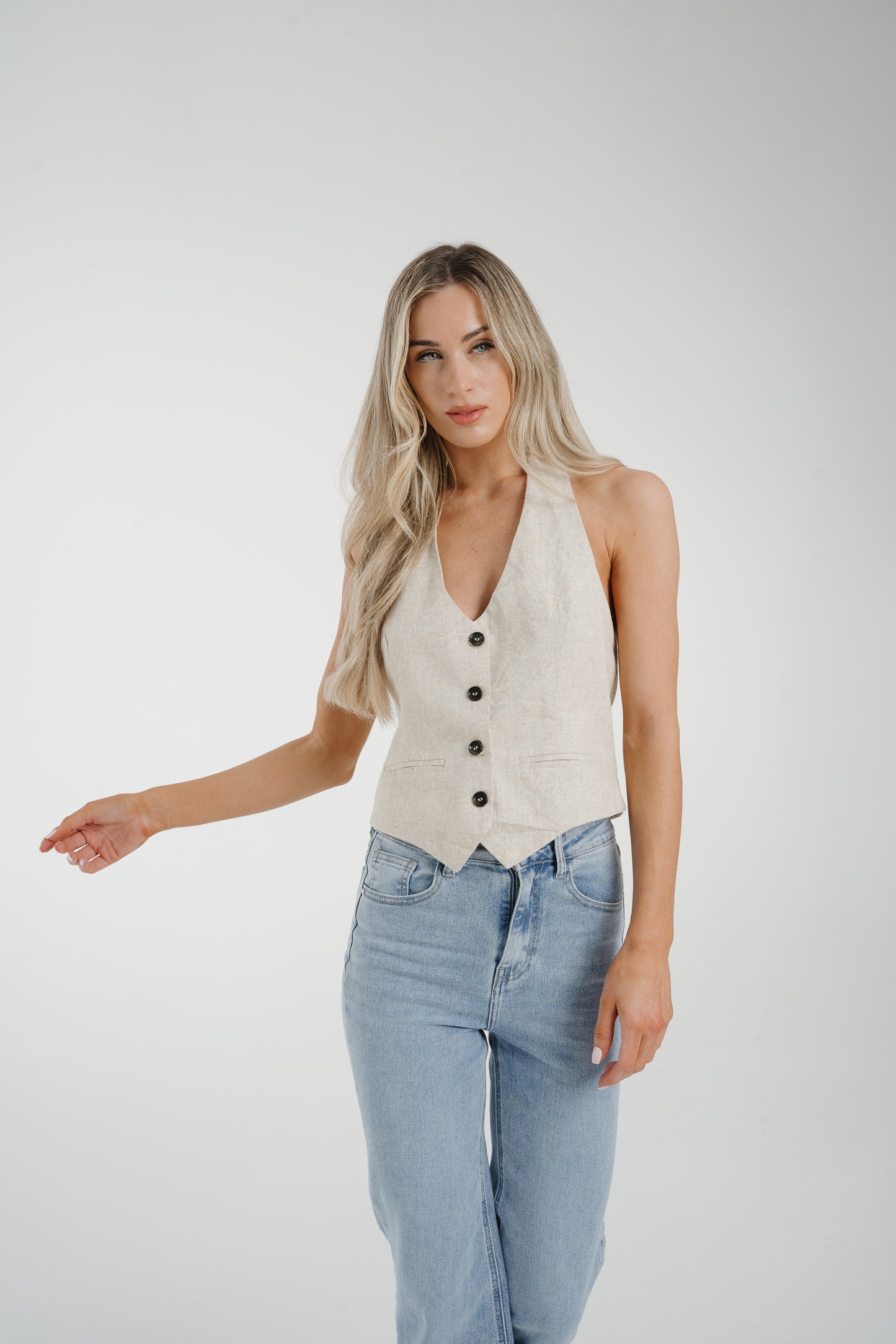 Elsa Halter Waistcoat In Neutral