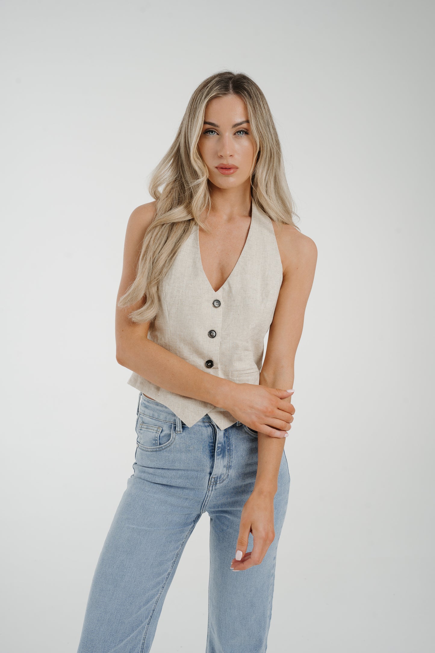 Elsa Halter Waistcoat In Neutral