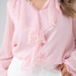 Love Laura Ruffle Blouse In Soft Pink