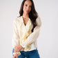 Holly Pleat & Ruffle Blouse In Lemon