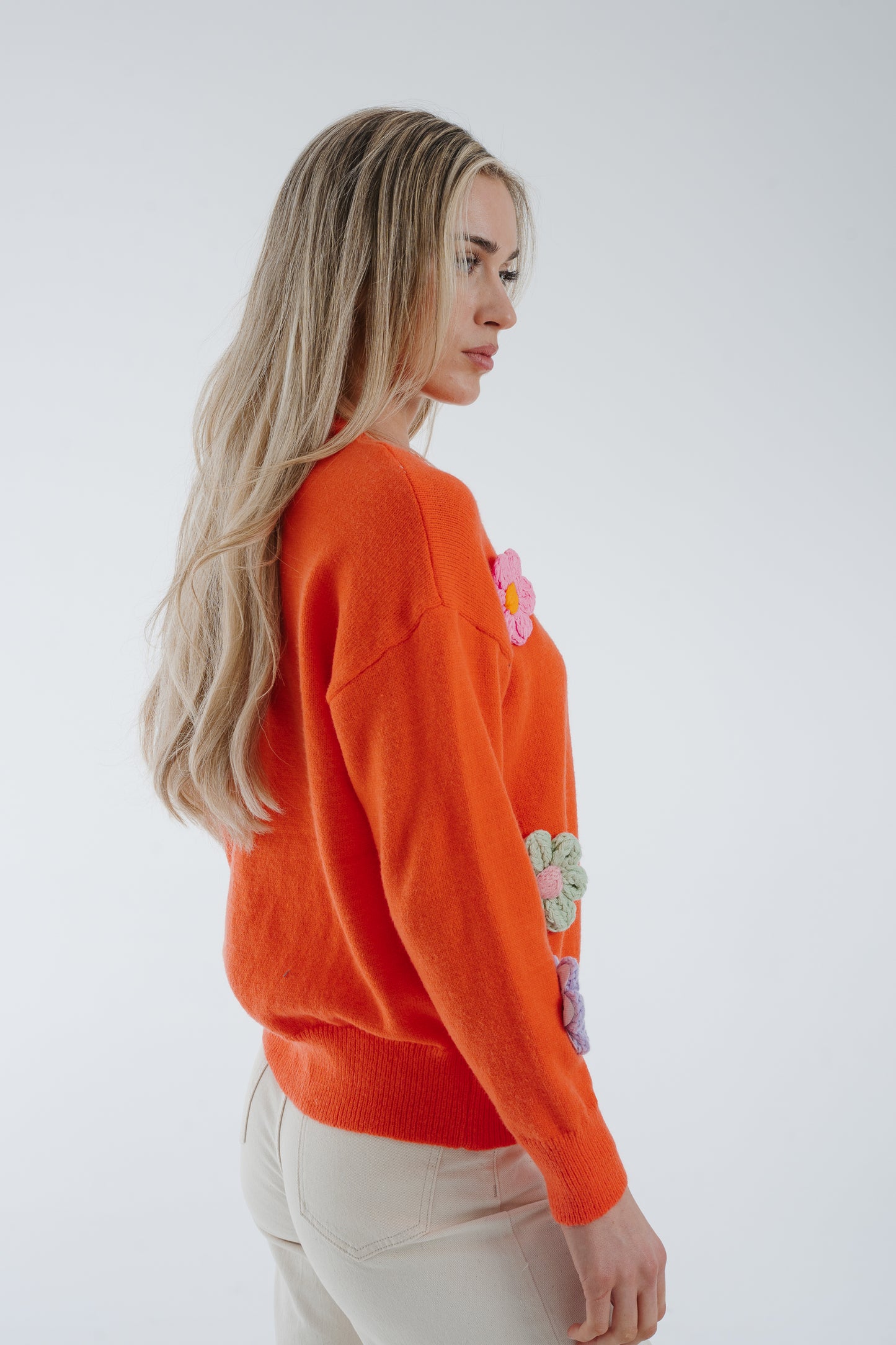 Melanie Floral Jumper In Orange