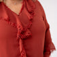 Love Laura Ruffle Blouse In Terracotta