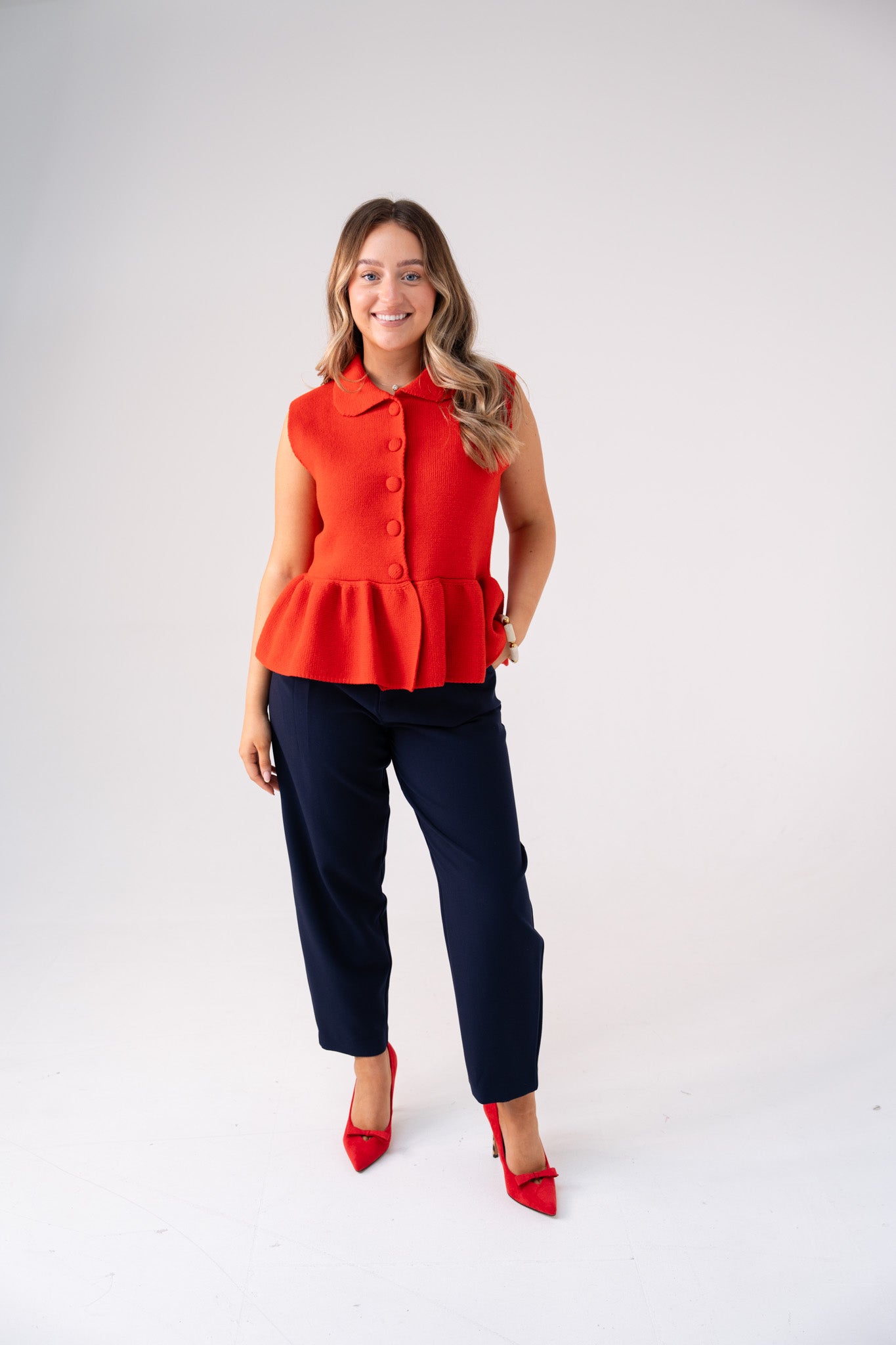 Love Laura Cigarette Trousers In Navy