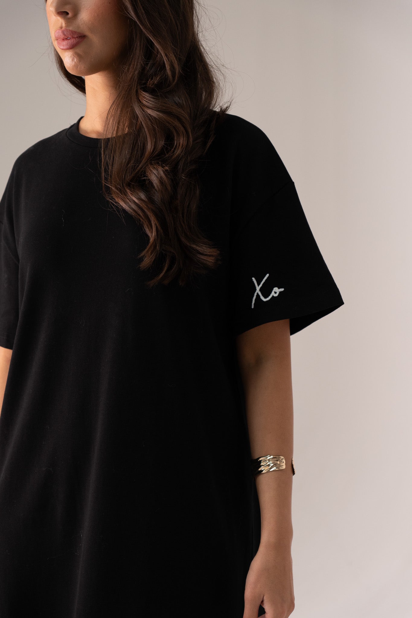 Love Laura Contrast T-Shirt Dress In Black