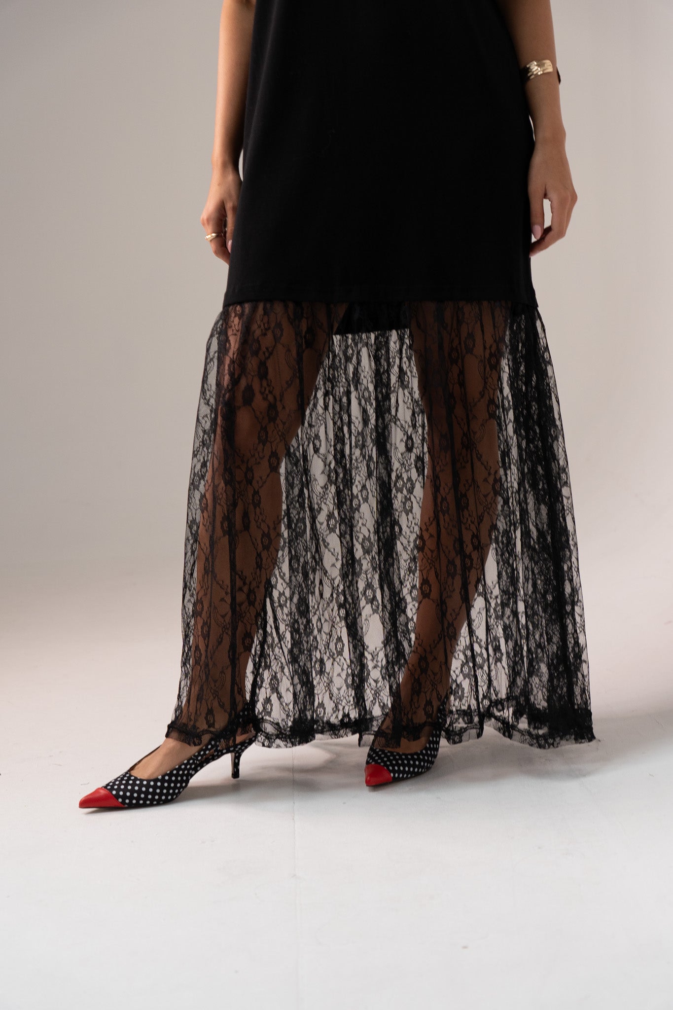 Love Laura Contrast T-Shirt Dress In Black