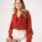 Love Laura Ruffle Blouse In Terracotta
