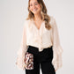 Love Laura Ruffle Blouse In Beige