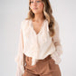 Love Laura Ruffle Blouse In Beige