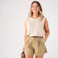 Kiera Pleat Front Shorts In Khaki
