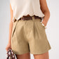 Kiera Pleat Front Shorts In Khaki