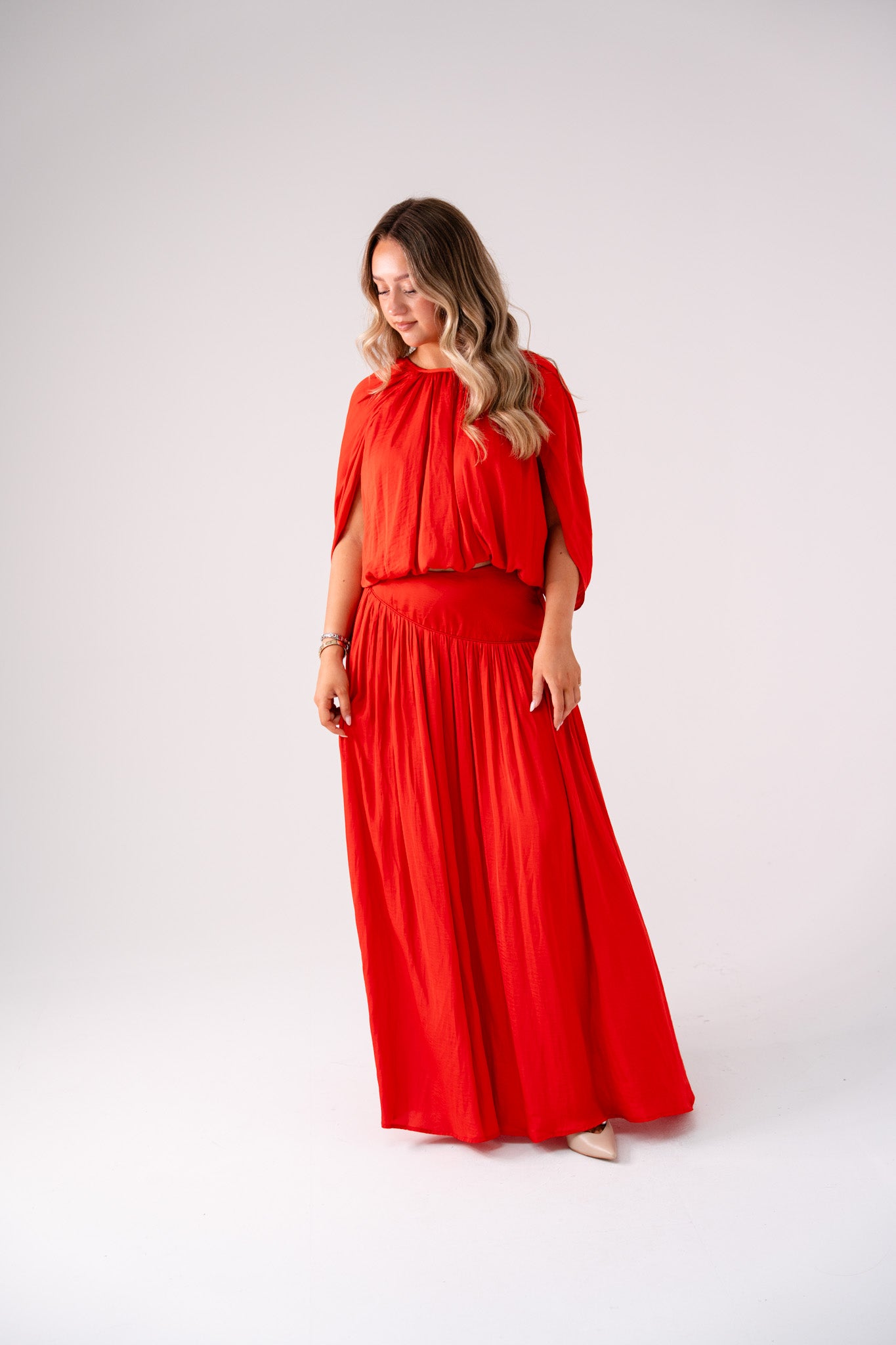 Millie Maxi Skirt In Red