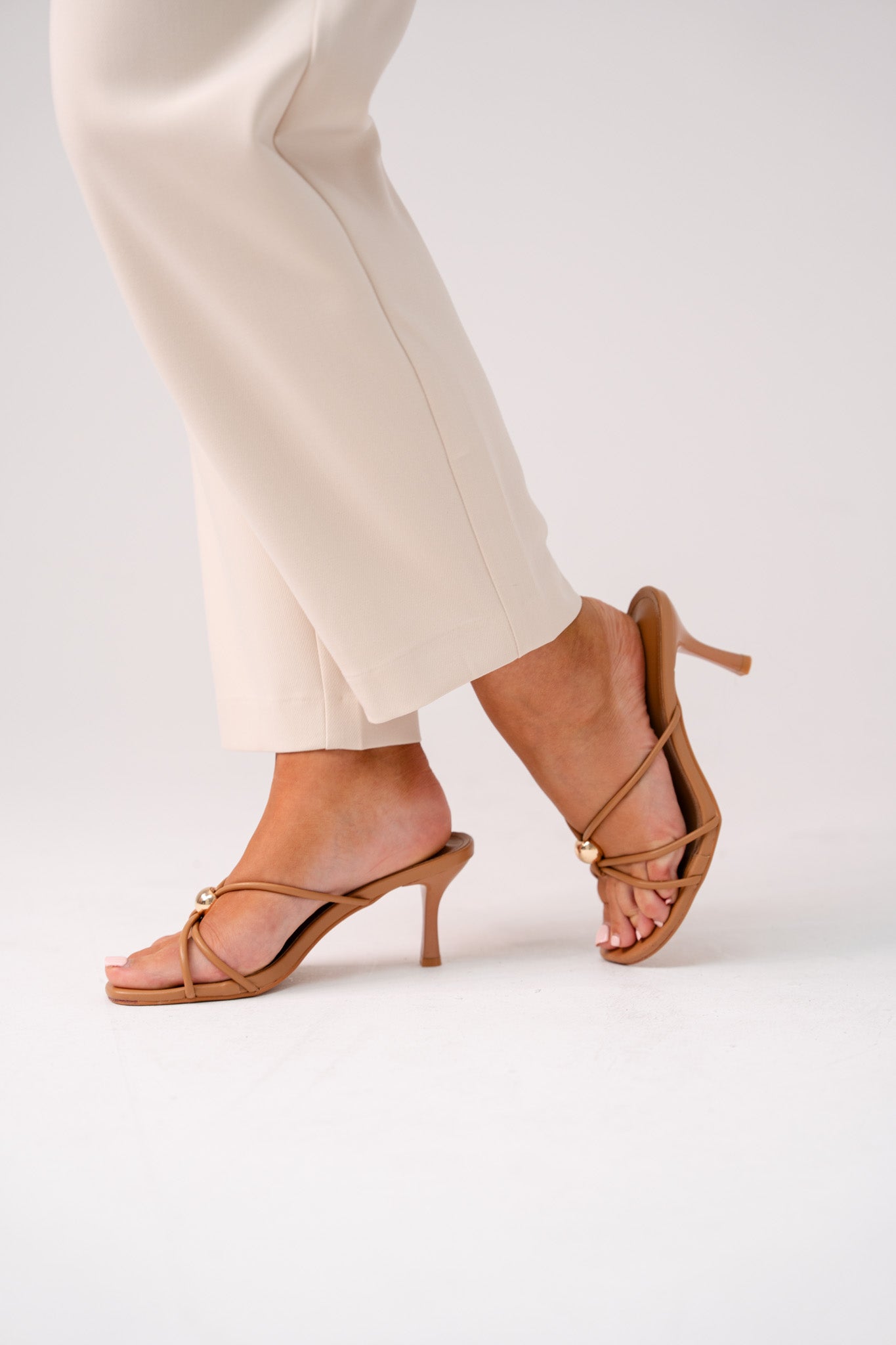 Cathy Heeled Mule In Camel
