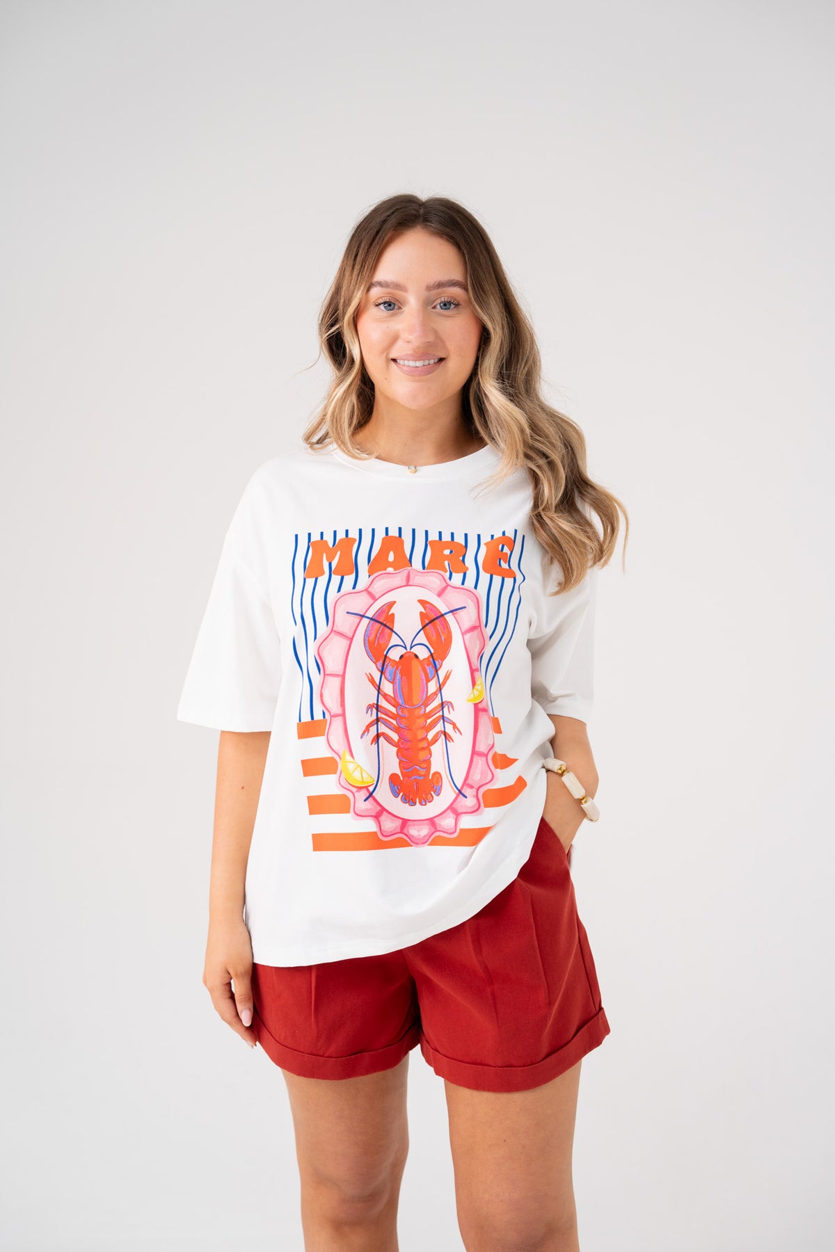 Millie Lobster Graphic T-Shirt In White