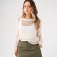 Leah Open Knit Jumper In Beige