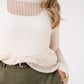 Leah Open Knit Jumper In Beige