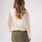 Leah Open Knit Jumper In Beige