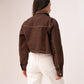Polly Crop Jacket In Chocolate