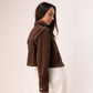 Polly Crop Jacket In Chocolate